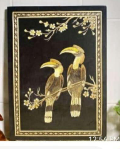 မြန်မာ့ရိုးရာကောက်ရိုးပန်းချီ (အောက်ချင်းမောင်နှံ) 11”x 15”