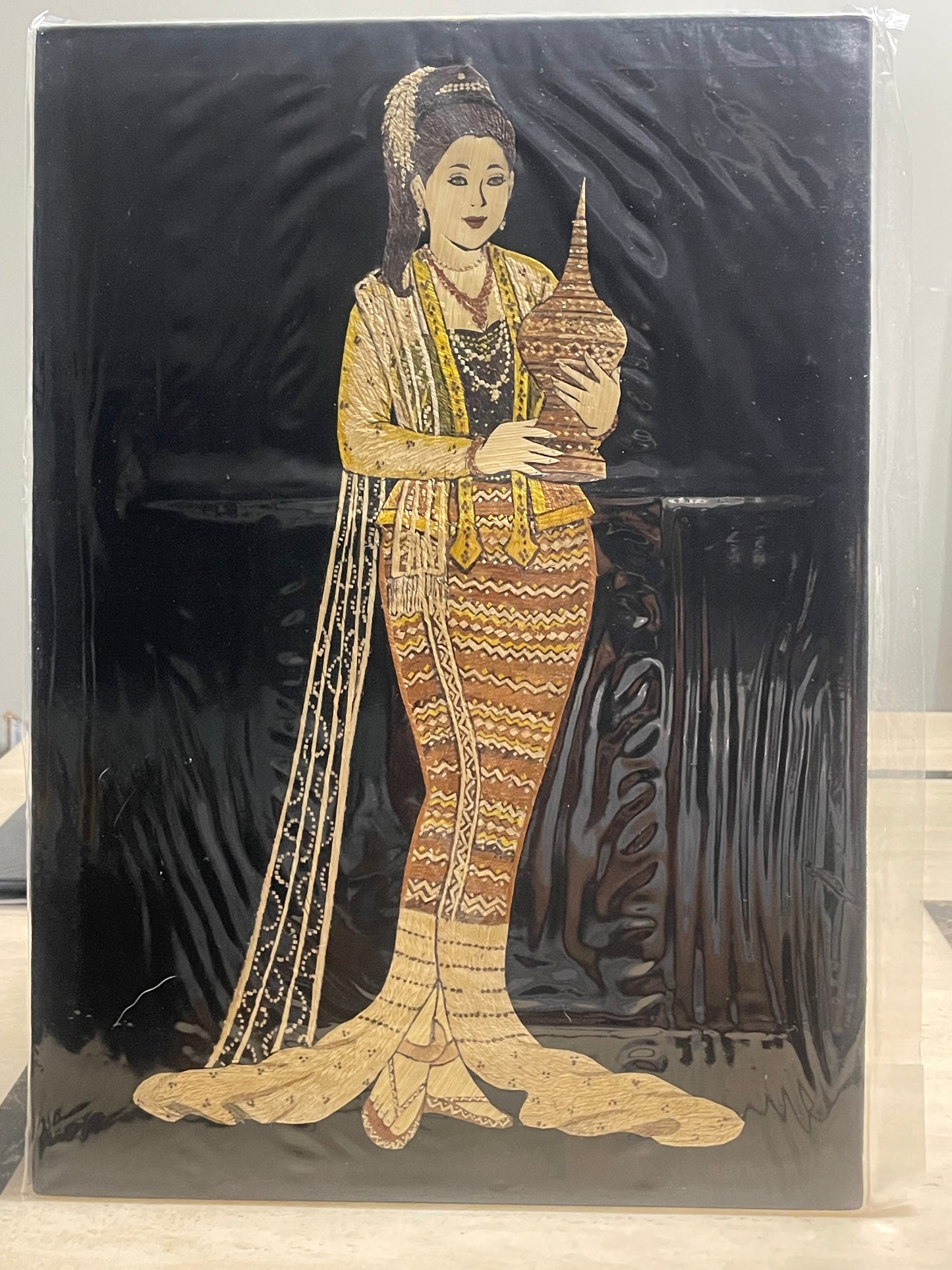 မြန်မာ့ရိုးရာကောက်ရိုးပန်းချီ 11” x 15”