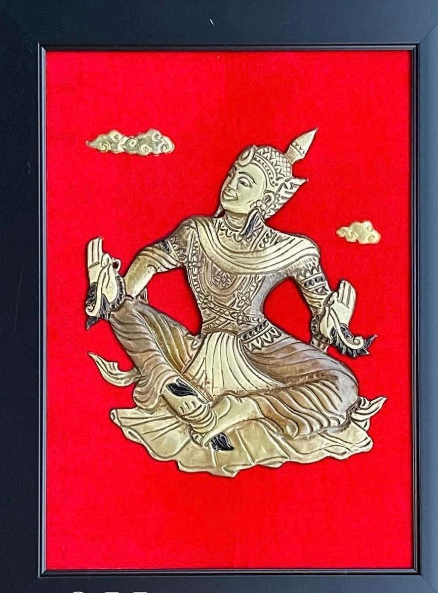 မြန်မာ့ရိုးရာ ကြေးပန်းချီ (လောကနတ်)18” x 13”